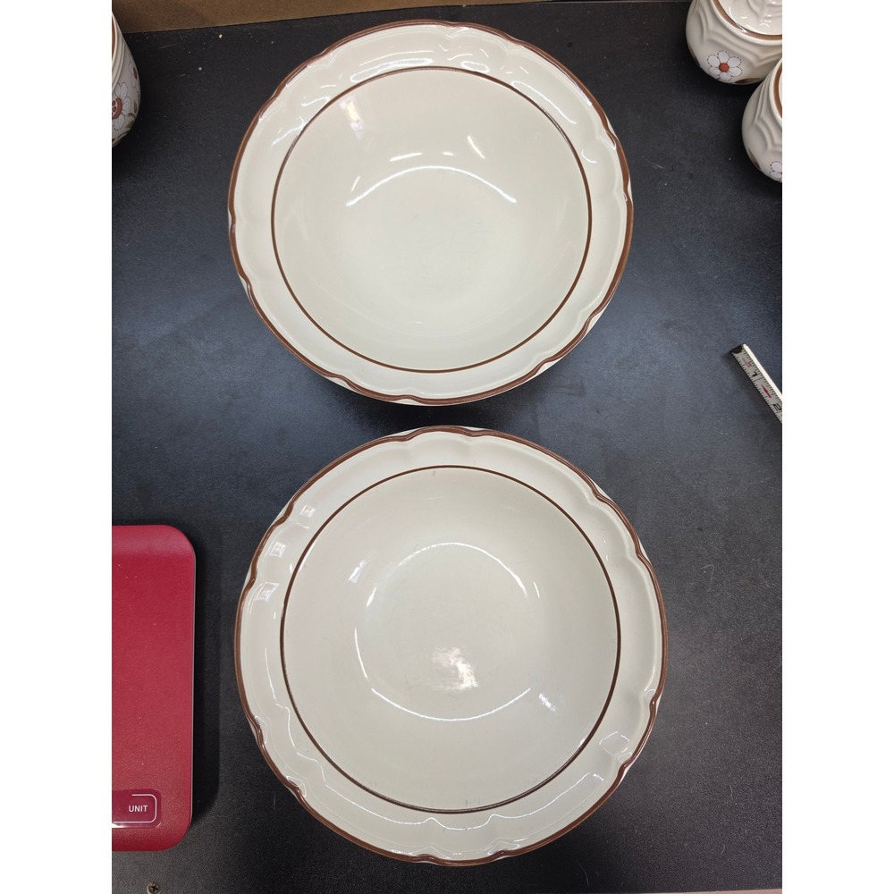 Vintage Cumberland Mayblossom Stoneware large Bowls Set of 2 Japan Cream
